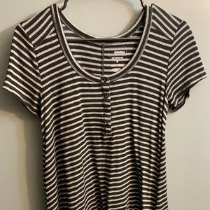 Striped asymmetrical blouse